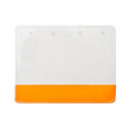 Vinyl Horizontal Badge Holders with Orange Translucent Color Bar